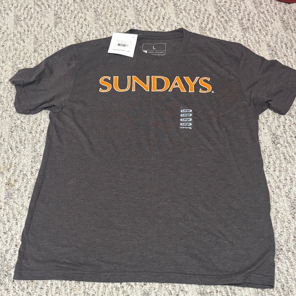 Sundays Charcoal Tee with Orange Logo